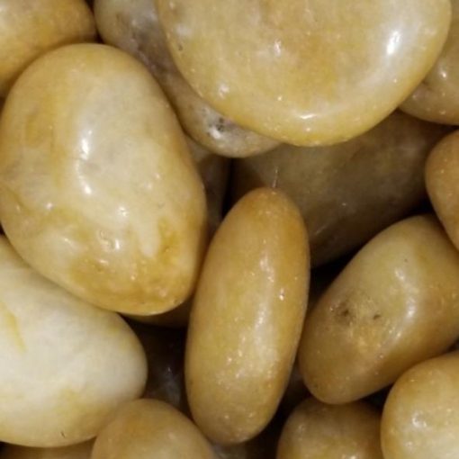 AAA Polished Golden-Marble Pebbles 3-5cm - 55lb bag
