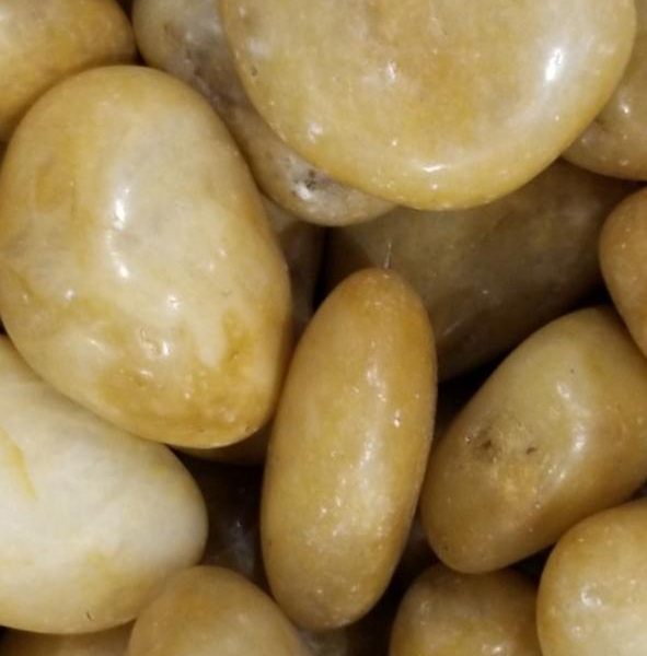 AAA Polished Golden-Marble Pebbles 3-5cm - 55lb bag