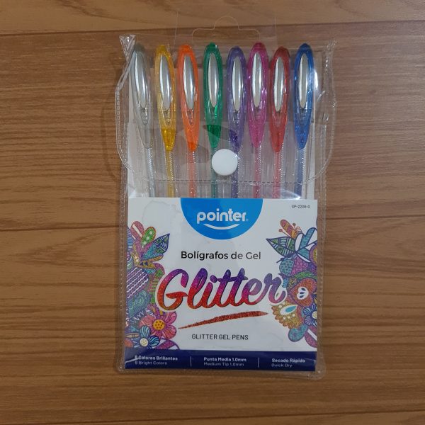 Pointer Glitter Gel Pen 8pk