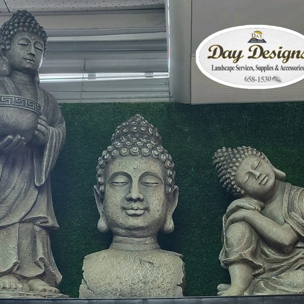 Buddha Head Statue (Grey) - 21"H x 12"W