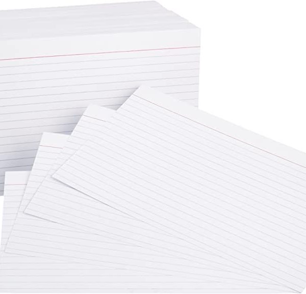 Trinpad 8in x 5in Index Cards - White
