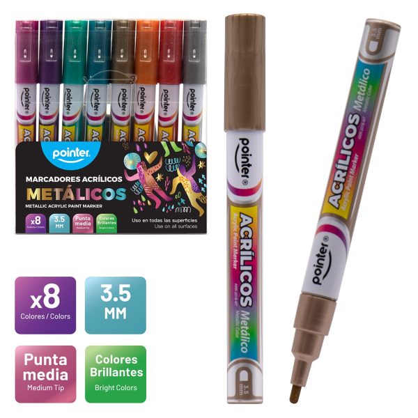 Pointer Marcadores Acrilicos Metallic Acrylic Paint Marker