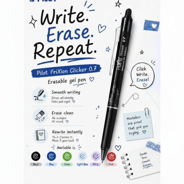 Pilot Frixion Ball Clicker Erasable Pen 0.7