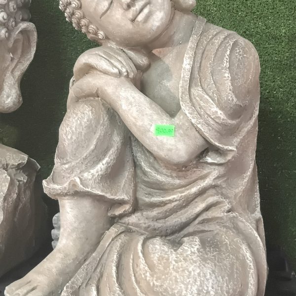 Alternative view of Sleeping Buddha Statue (Grey) - 18"H x 10"W