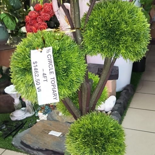 Faux Topiary Plant - Half Circles - (4ft)
