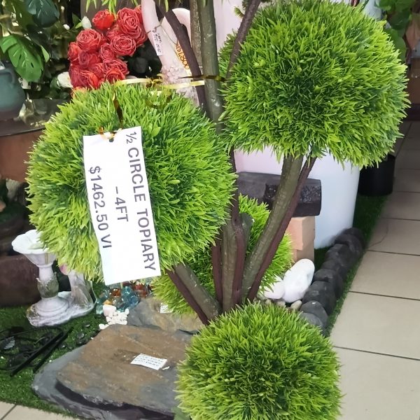 Faux Topiary Plant - Half Circles - (4ft)