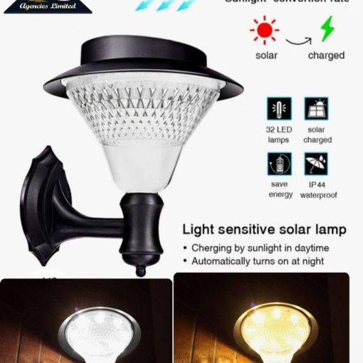 9" Solar Wall Mounted Light (Per Pair) - Warm White / White