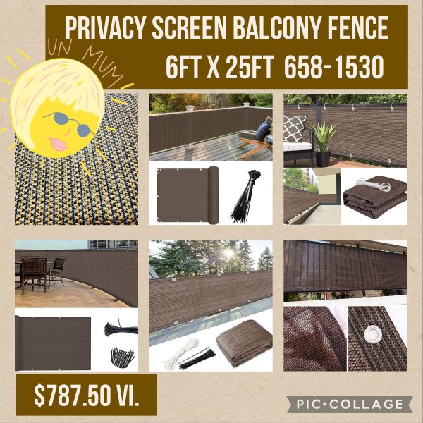 Privacy Screen 25 ft x 6 ft , breathable fabric.