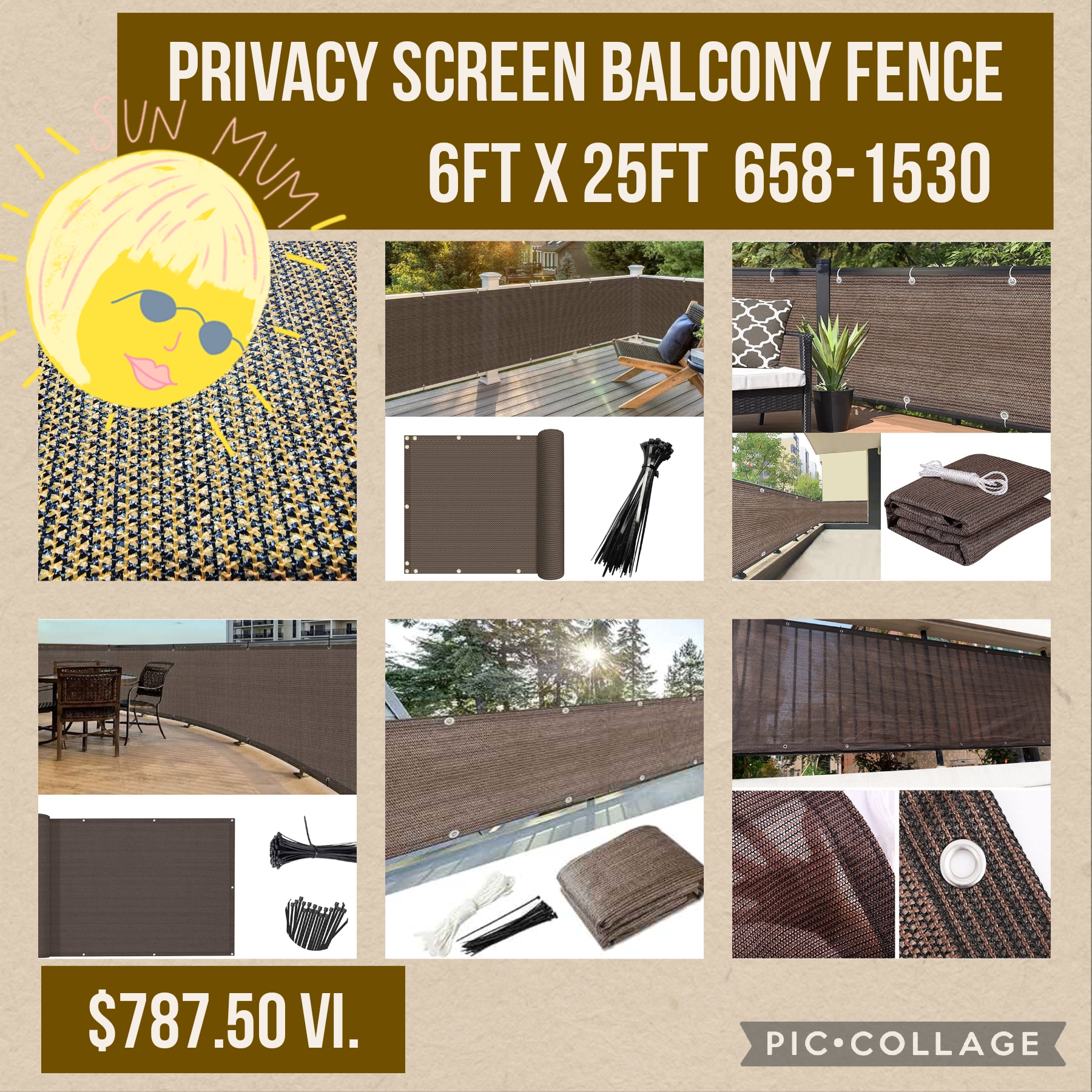 Privacy Screen 25 ft x 6 ft , breathable fabric.