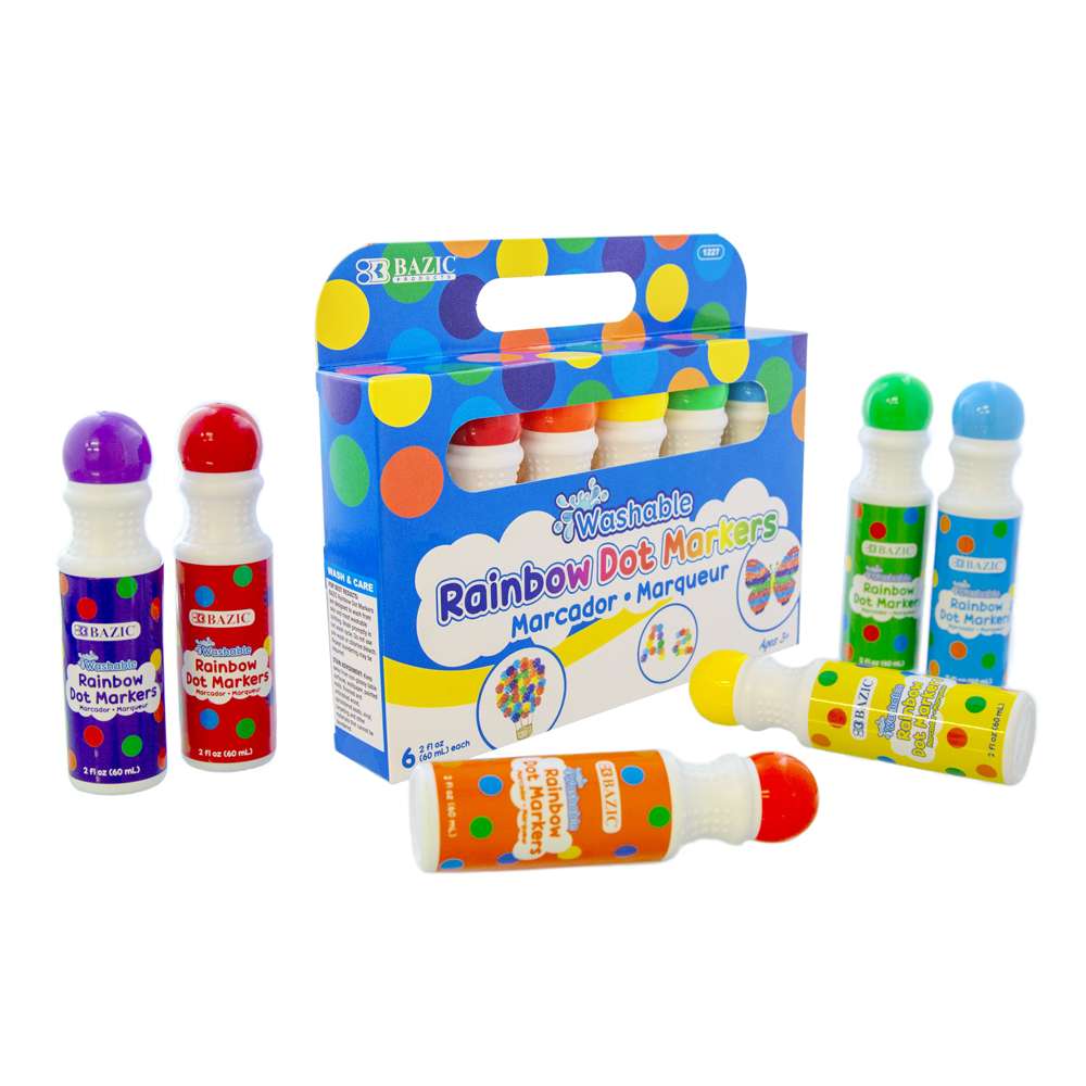 Bazic 6 Colours Washable Dot Markers