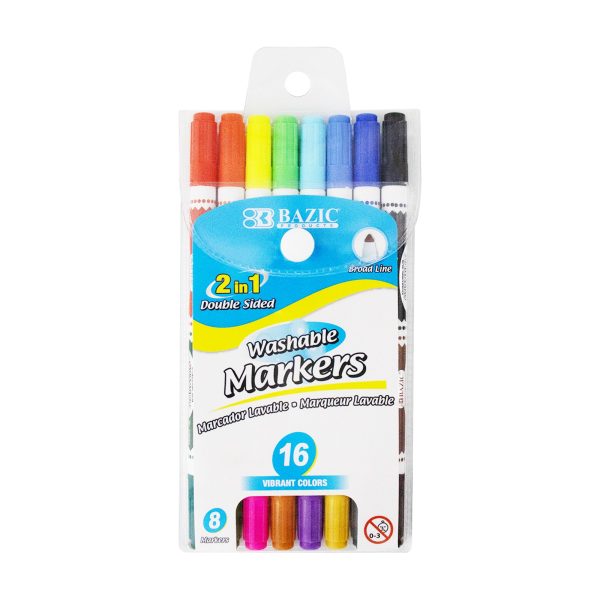 Bazic 8 Double-Tip Washable Markers