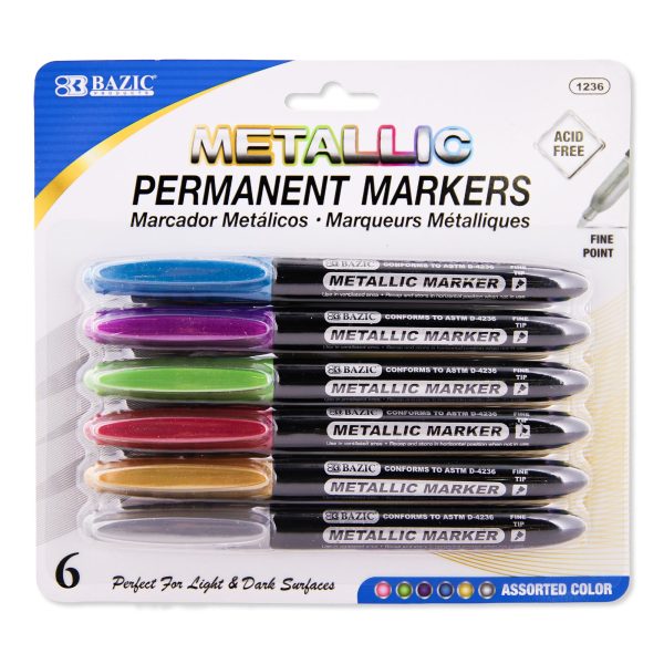 Bazic 6 Metallic Colours Markers