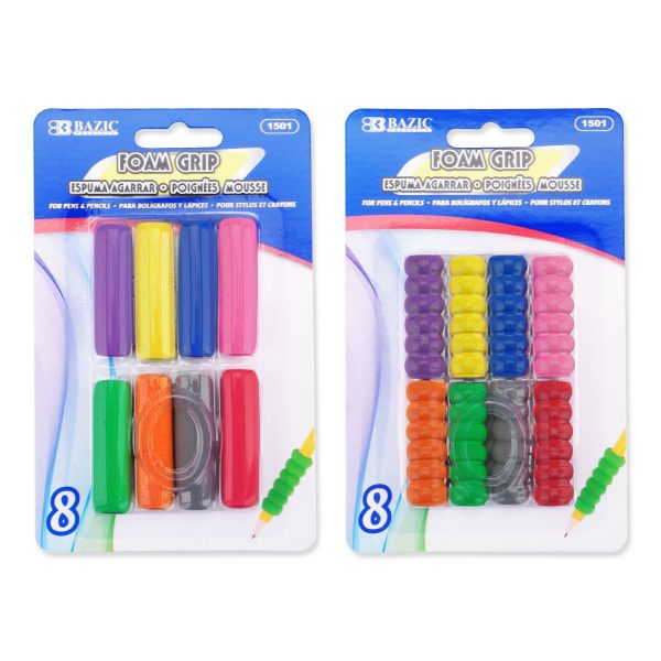 Bazic Assorted Colour & Shape Foam Pencil / Pen Grip