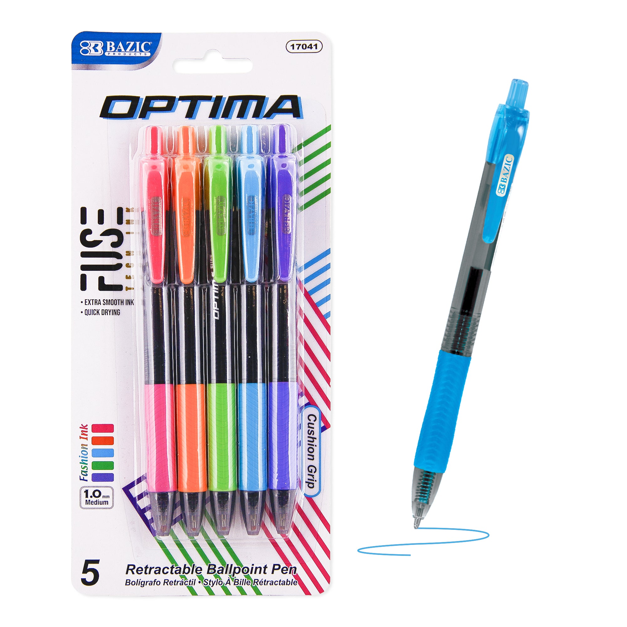 Bazic 5 Colour Optima FUSE TECH Ink Retractable Pen