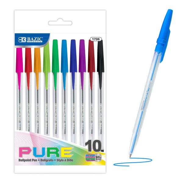 Bazic 10 Pure Neon Colour Stick Pen