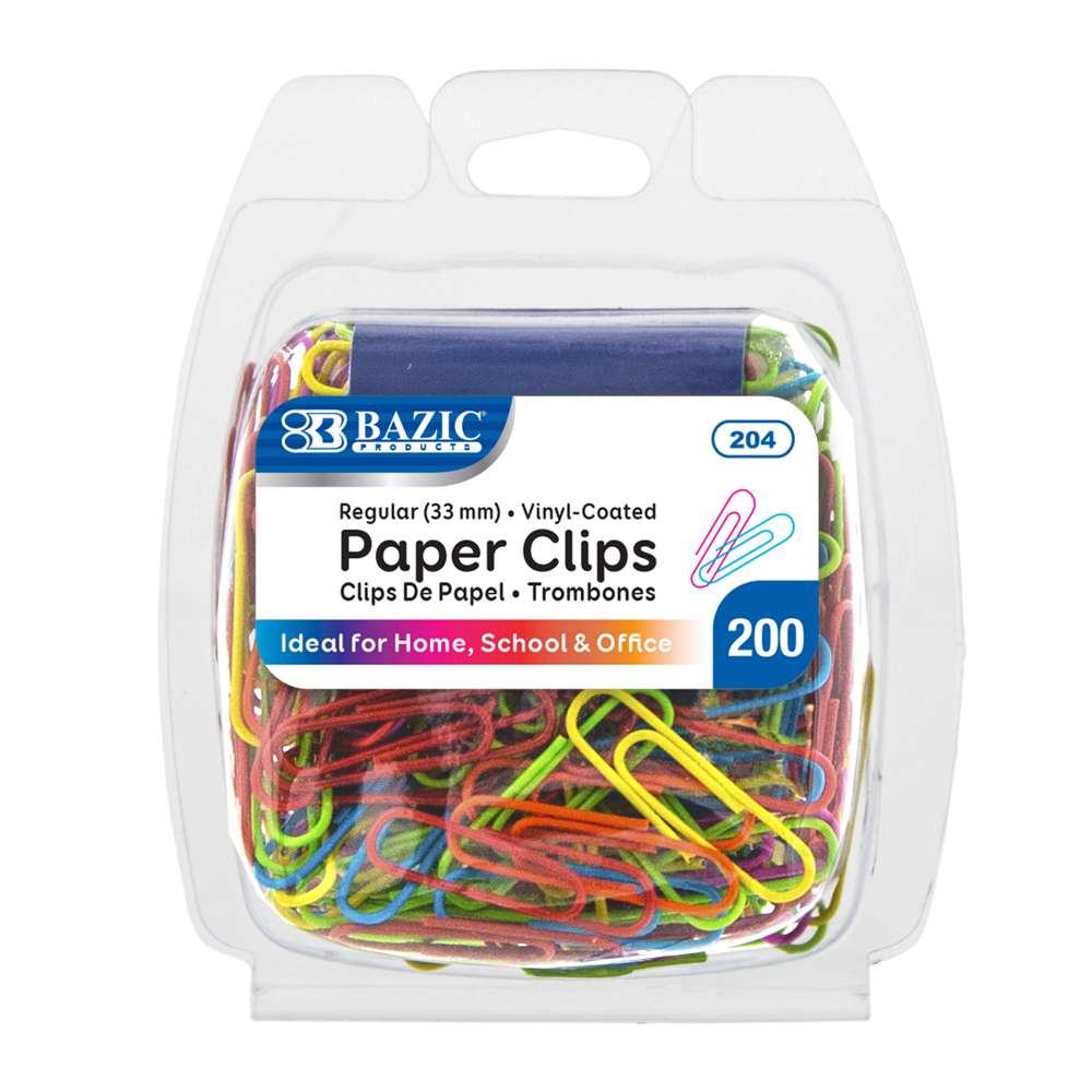 Bazic No.1 Regular (33mm) Colour Paper Clips