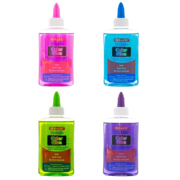 Bazic 5 fl oz (147mL) Washable Clear Colour School Glue
