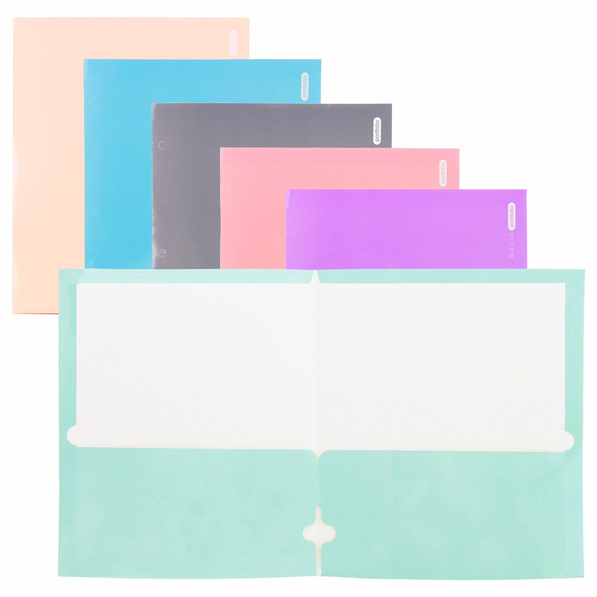 Bazic Glossy Laminated Pastel Colour 2-Pockets Portfolios