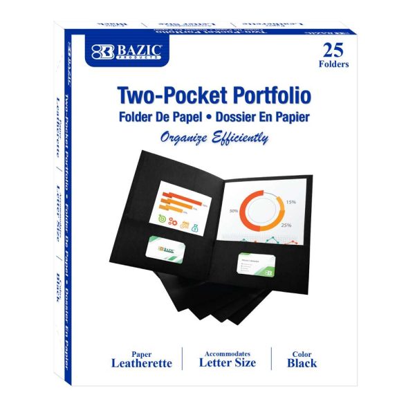 Bazic Premium Black Colour 2-Pocket Portfolio