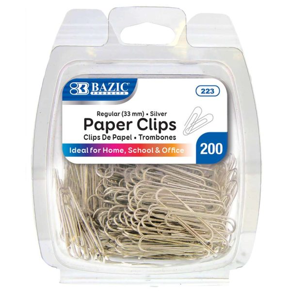 Bazic No.1 Regular (33mm) Silver Paper Clips
