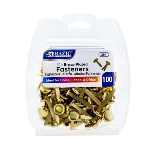 Bazic 1" Brass-Plated Fasteners