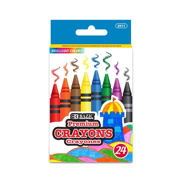 Bazic 24 Colour Premium Crayons