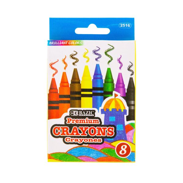 Bazic 8 Colour Premium Crayons