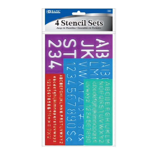 Bazic 8, 10, 20, 30 mm Lettering Stencil Sets