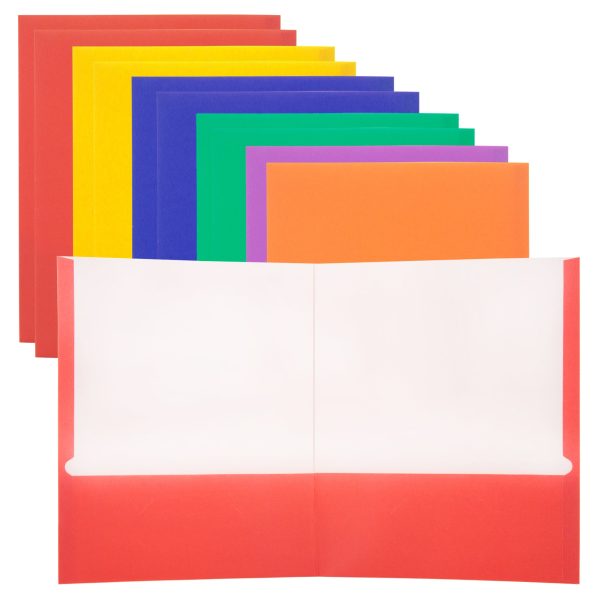 Bazic Assorted Colour 2-Pocket Portfolios