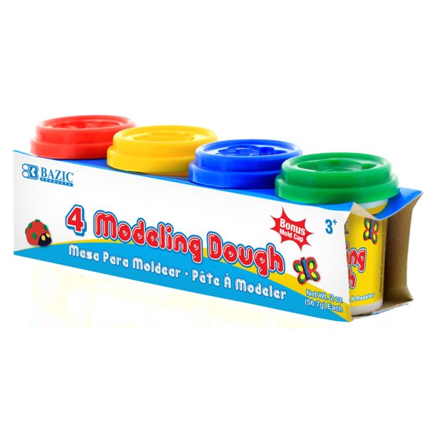 Bazic 2 oz Multi Colour Modeling Dough, Pack of 4