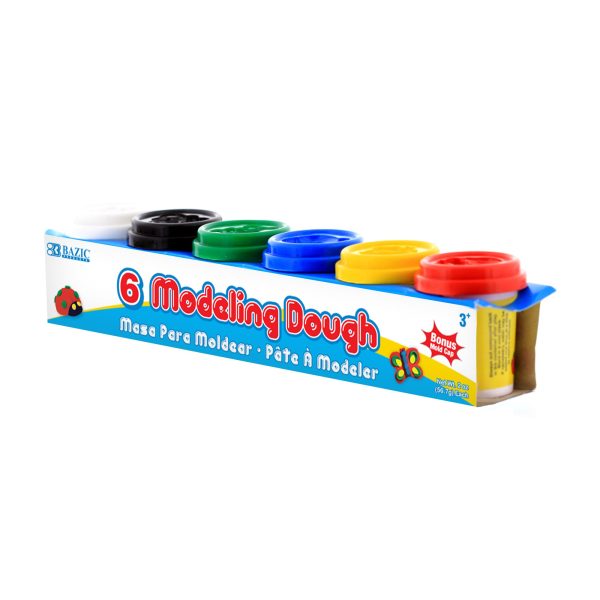 Bazic 2 oz Multi Colour Modeling Dough, Pack of 6