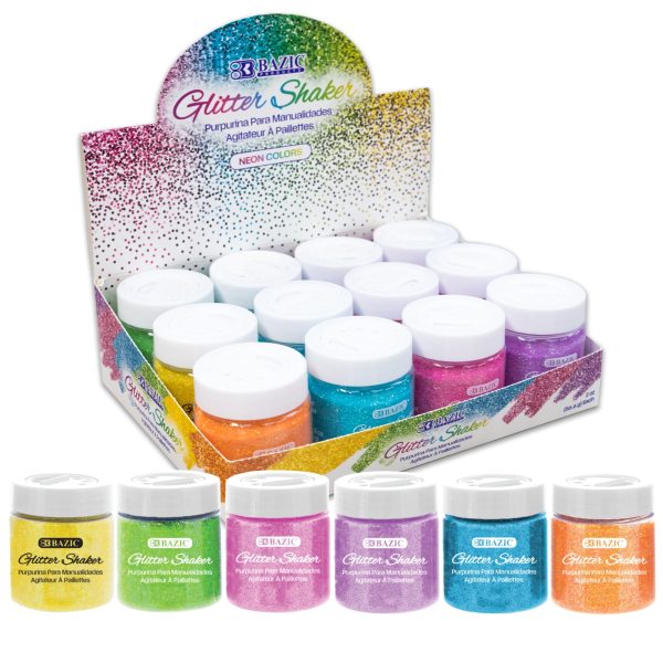 Bazic 2 oz (56.6g) Neon Colour Glitter Shaker