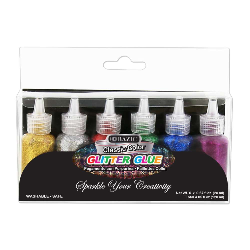Bazic 0.67 fl oz (20 mL) 6 Classic Colour Glitter Glue