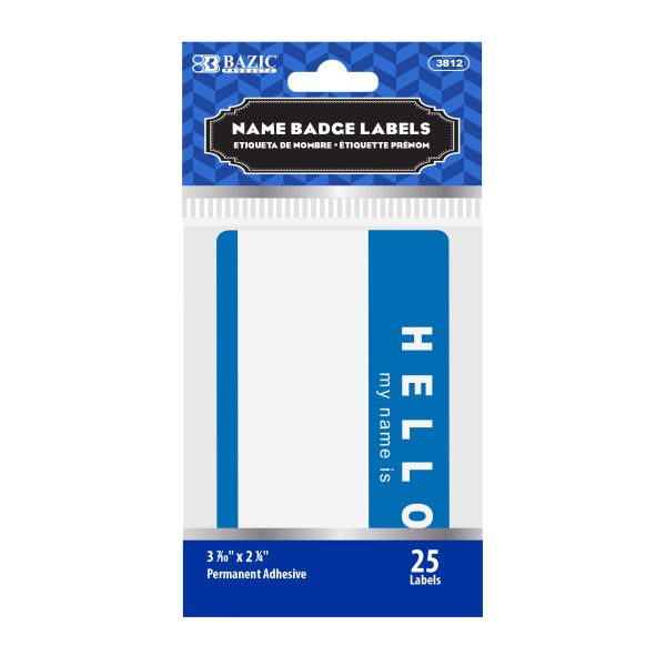 Bazic "HELLO my name is" Name Badge Label