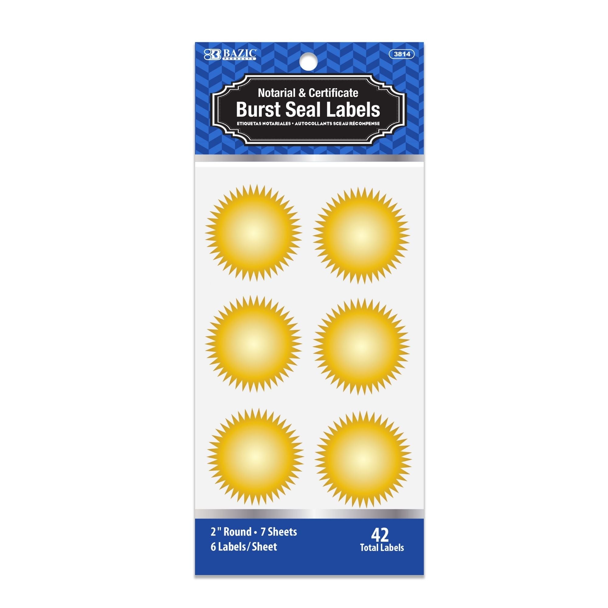 Bazic 2" Gold Foil Notary/Certificate Seal Label