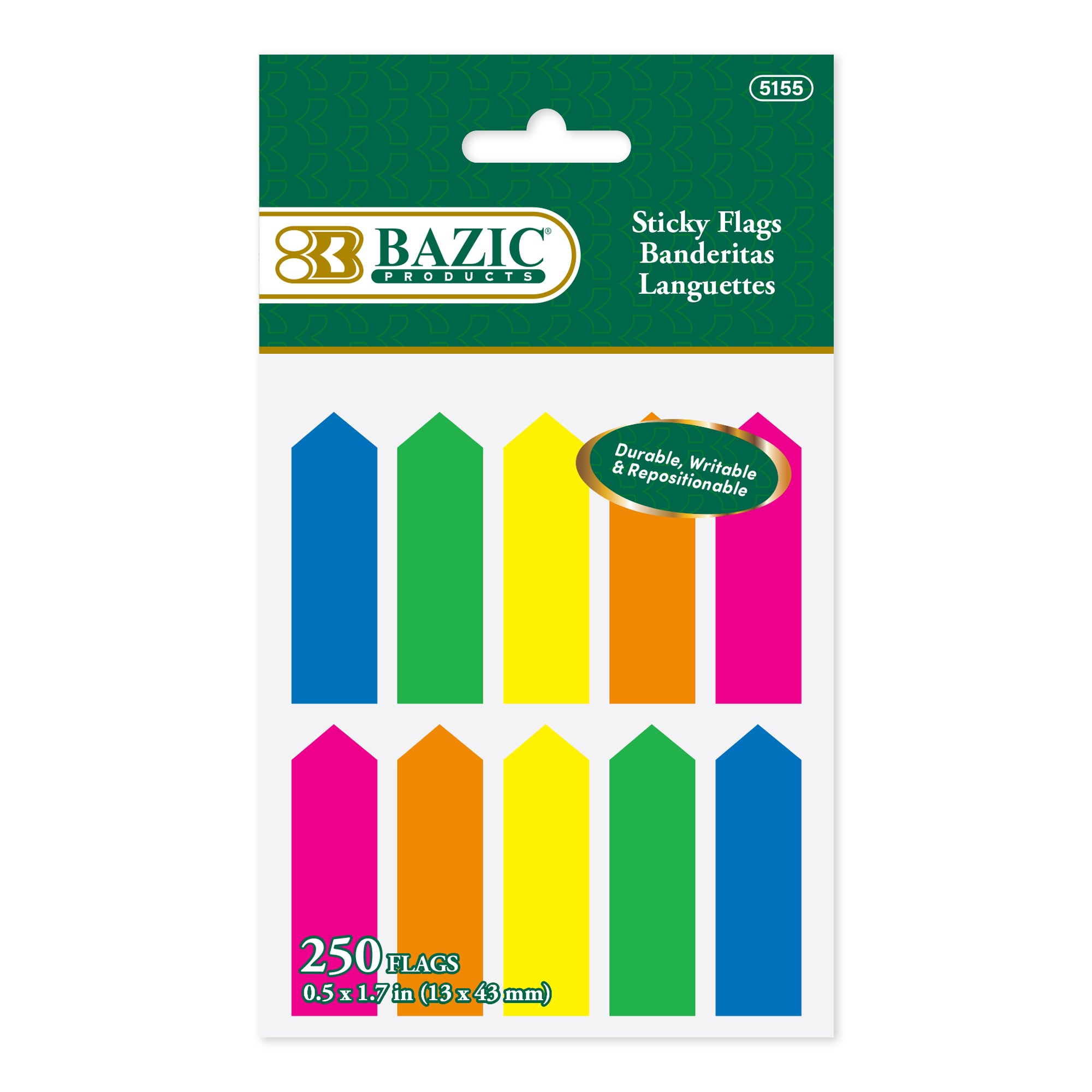 Bazic 25 ct 0.5" x 1.7" Neon Colour Arrow Flags
