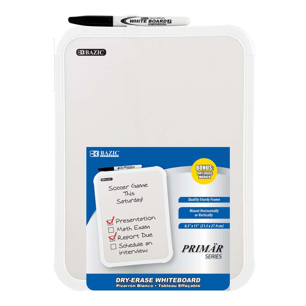 Bazic 8.5" x 11" Dry Erase Board with Marker