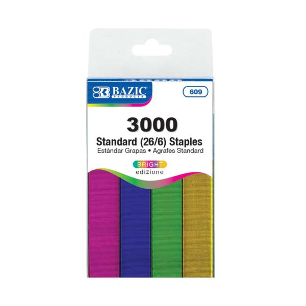 Bazic 3000 ct Standard (26/6) Metallic Colour Staples