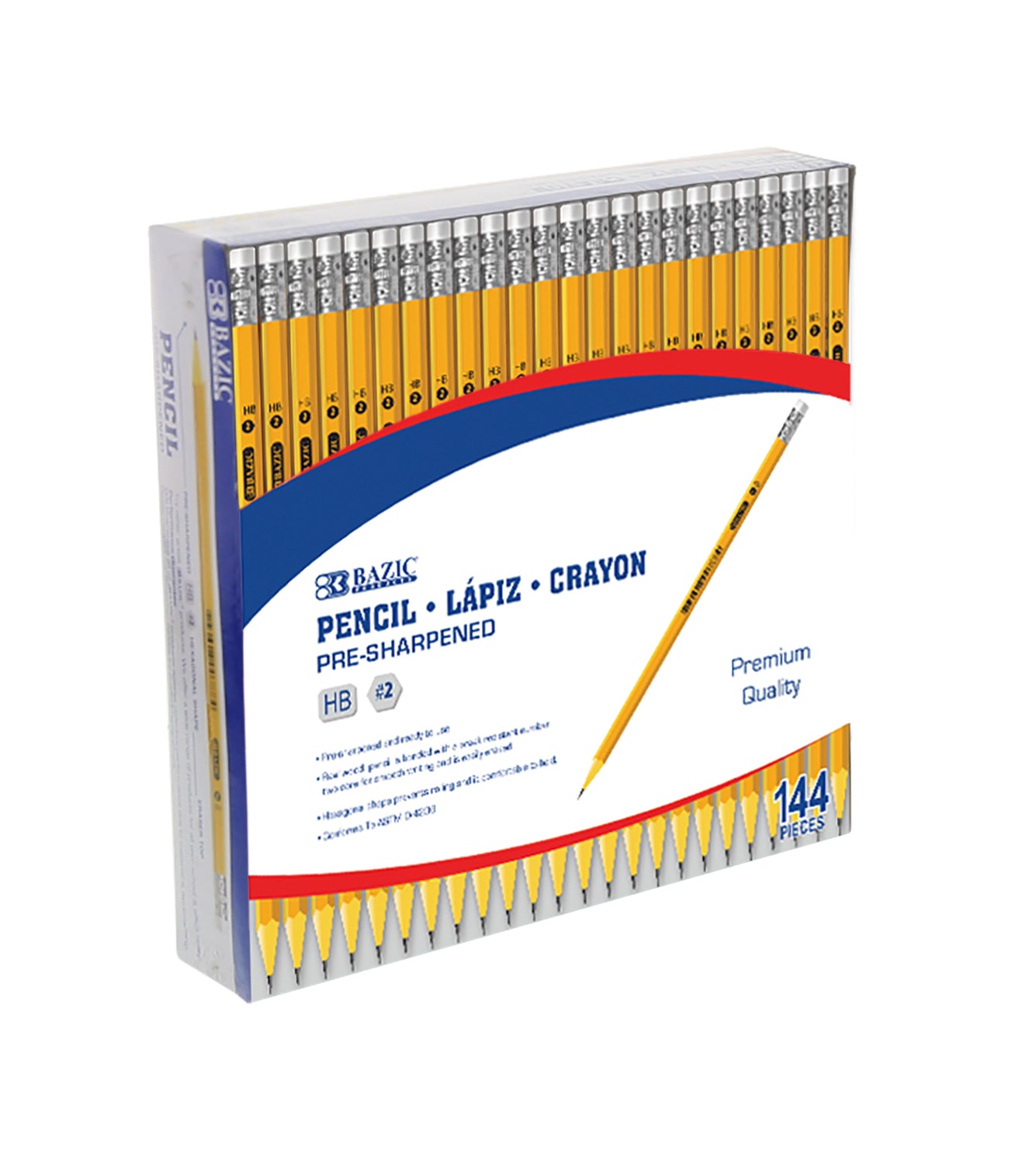 Bazic Pre-Sharpened #2 Premium Yellow Pencils