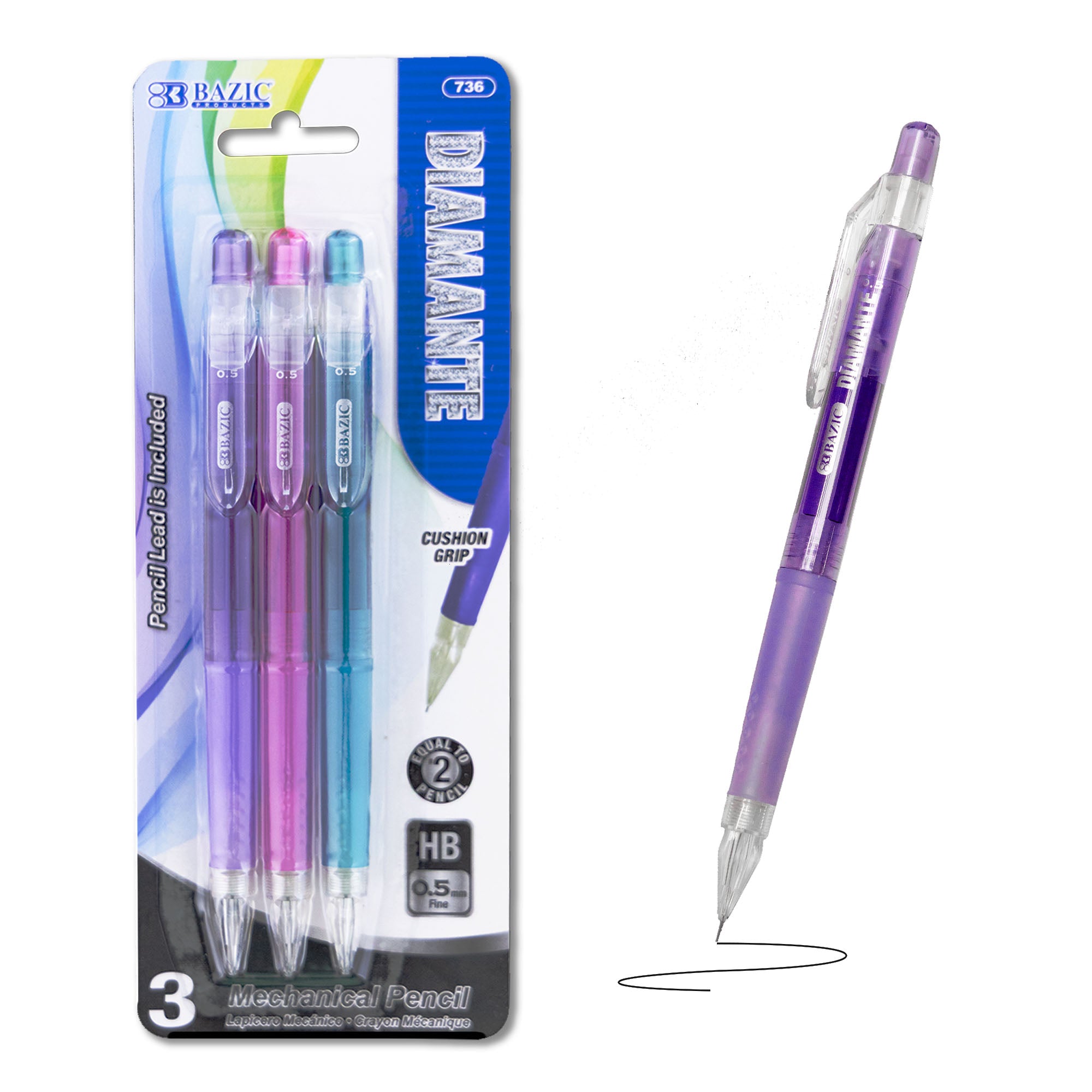 Bazic Diamante 0.5 mm Mechanical Pencil with Grip