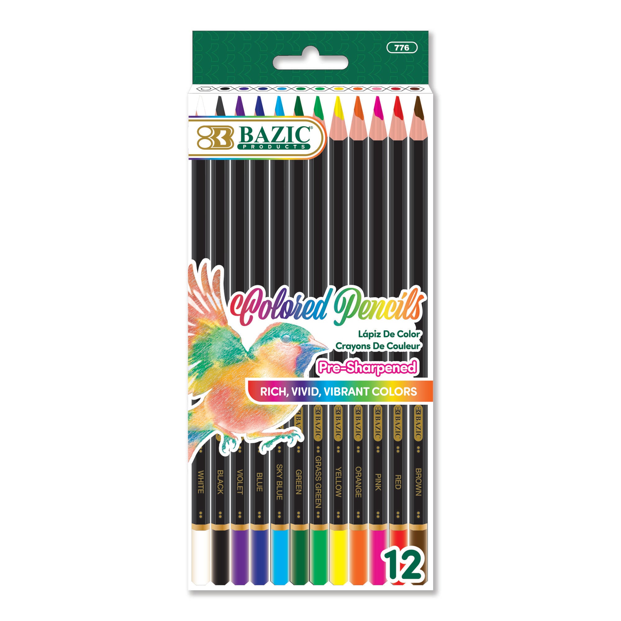 Bazic Colour Pencils, 12 Count