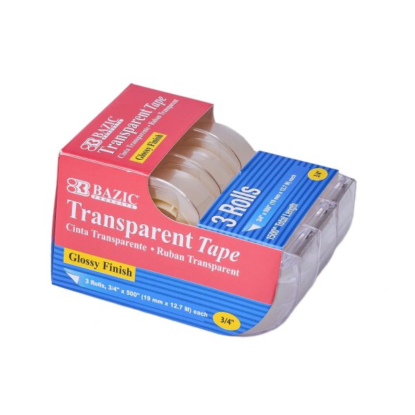 Bazic 3/4" x 500" Transparent Tape