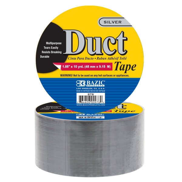 Bazic 1.88" x 10 Yards Silver Duct Tape