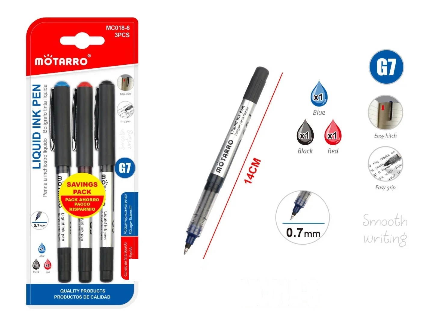 Motarro 3 pcs Liquid Ink Pen
