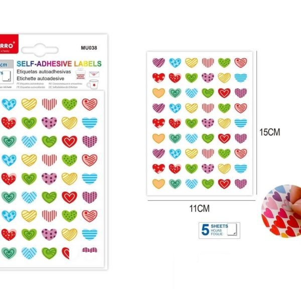 Motarro 5 Sheets Heart Stickers