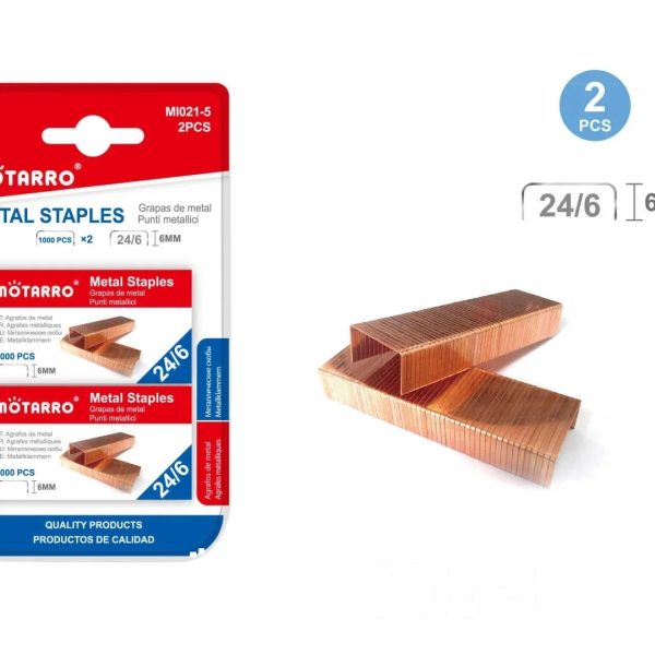 Motarro 2000 pcs Metal Staples Rose Gold