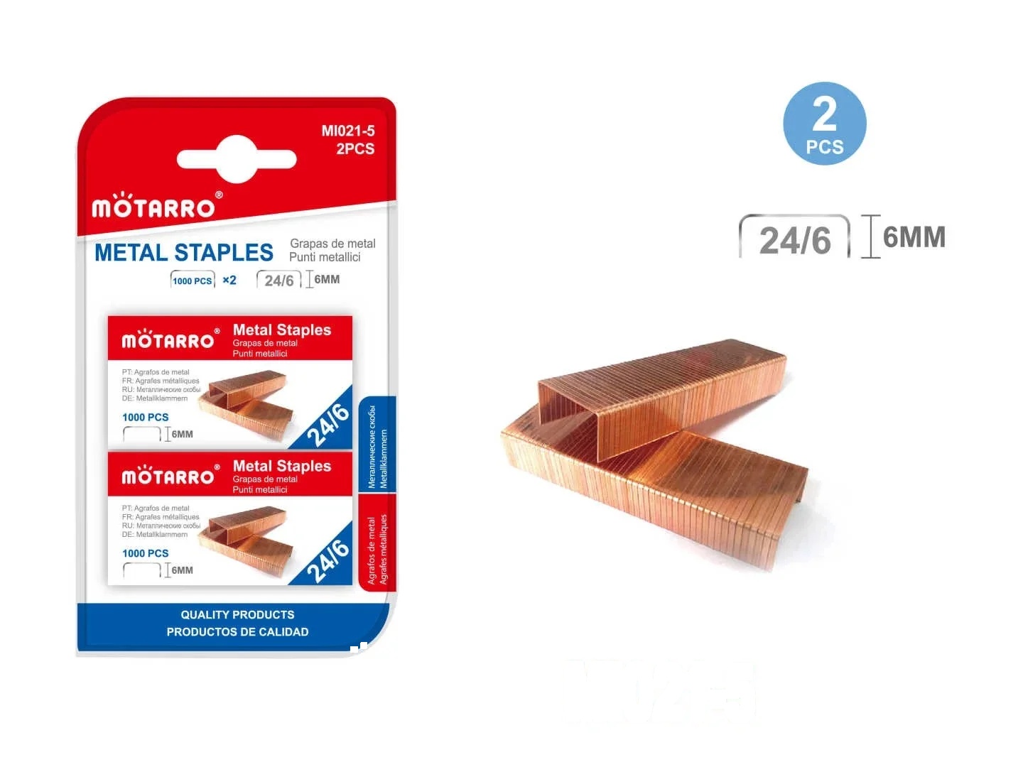 Motarro 2000 pcs Metal Staples Rose Gold